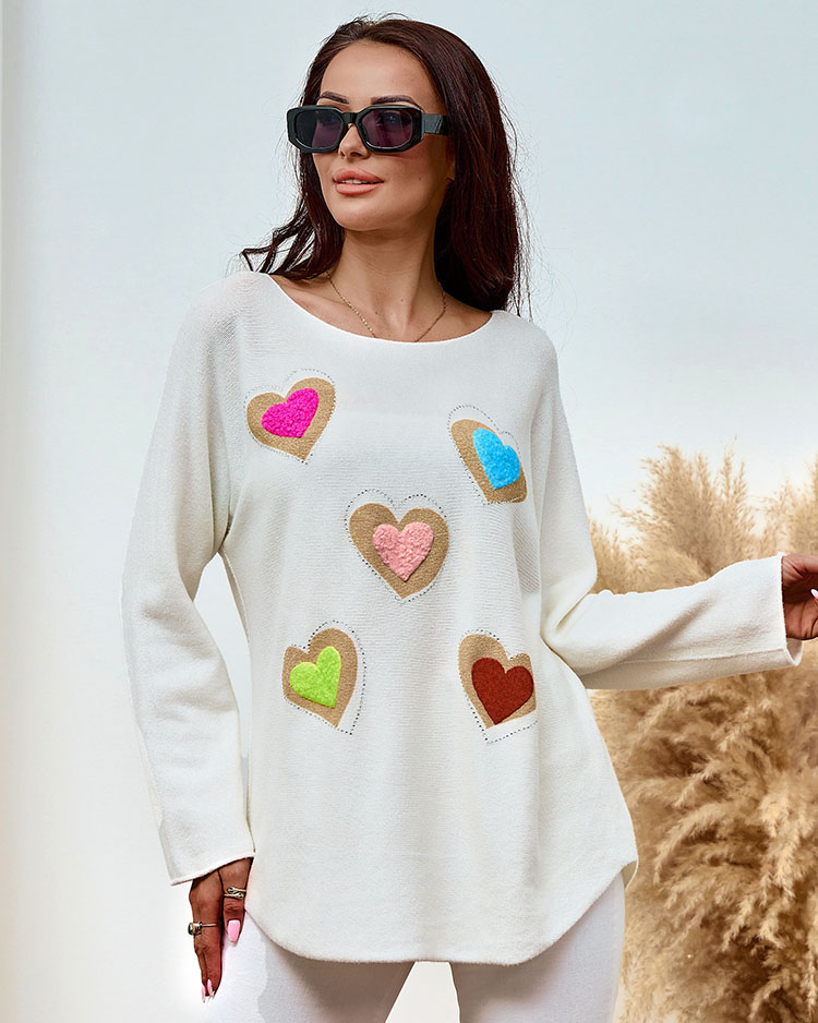 Royalfashion Dünner Damenpullover mit Herzen