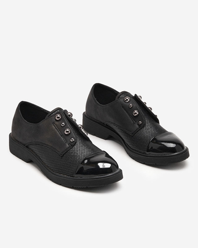 Schwarzer Öko-Lederschuh für Damen Sudi- Footwear