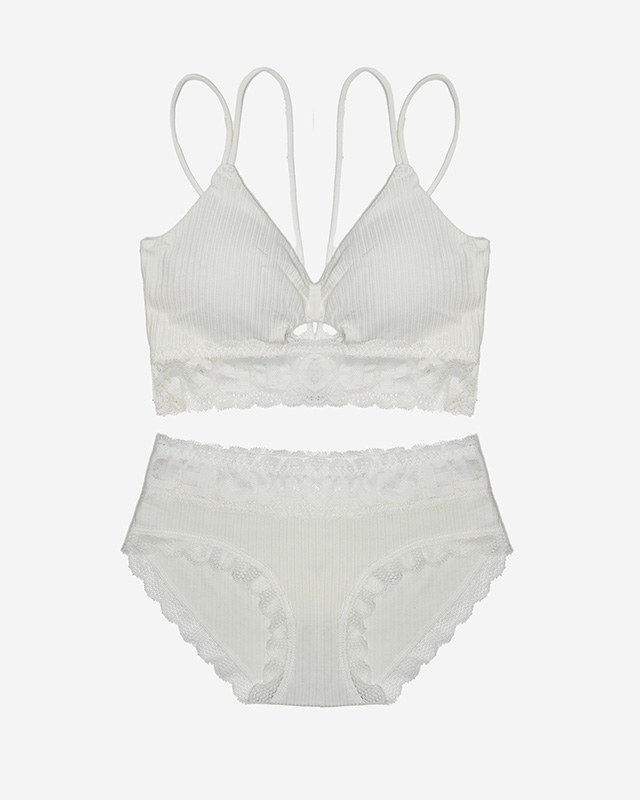 Weißes Dessous-Set für Damen mit Spitze - Unterwäsche