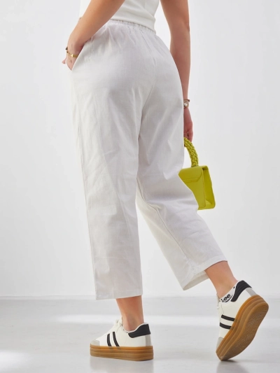 Royalfashion Baumwollweite Damenhose mit Schnürung