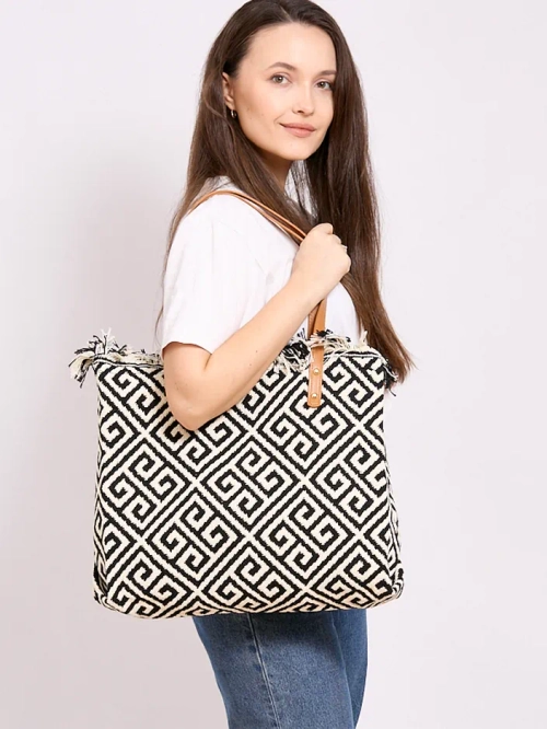 Royalfashion Оксамитова плетена покупецька сумка