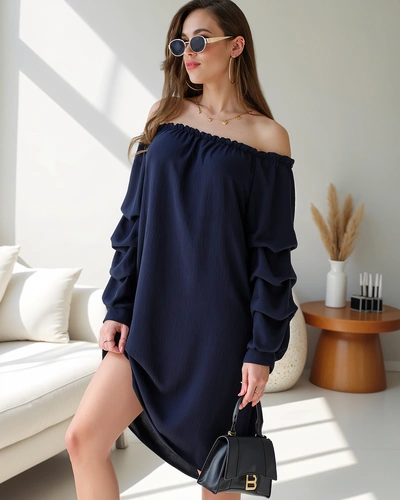 Royalfashion Glattes Damenkleid a'la Spanisch mit Rüschen