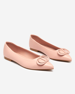 Spitze Damen-Ballerinas in Pink mit Verzierung an der Spitze Manico - Footwear