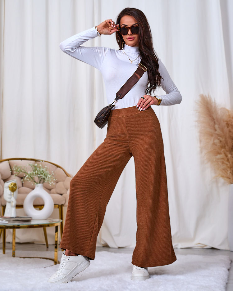 Жіночі широкі брюки Royalfashion Brown