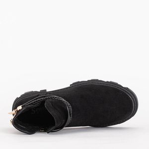 Чорні жіночі чоботи з оздобленням Kelotti