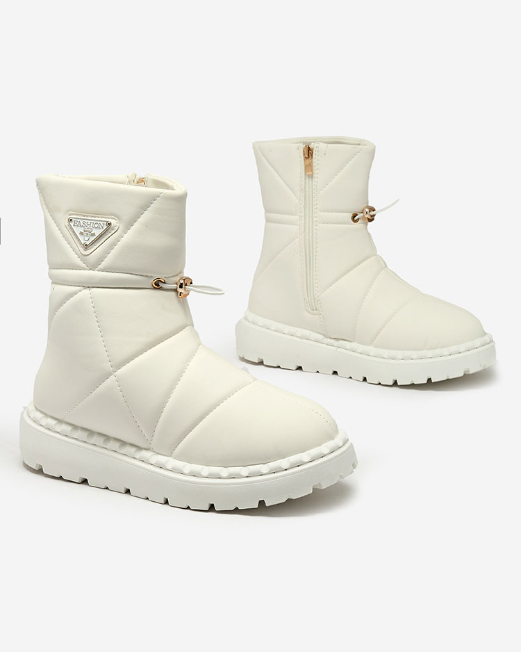 Royalfashion Білі жіночі черевики a'la снігоступи Oterika