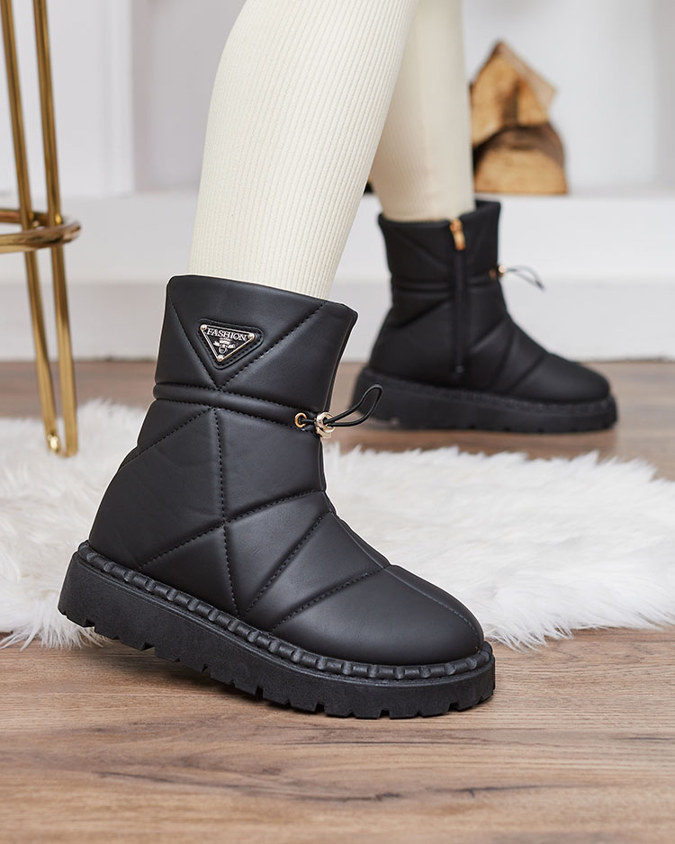Royalfashion Чорні жіночі черевики а-ля снігоступи Oterika