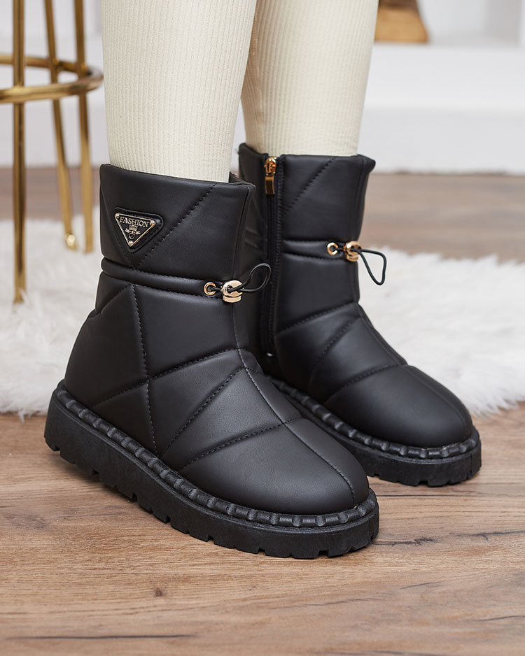 Royalfashion Чорні жіночі черевики а-ля снігоступи Oterika