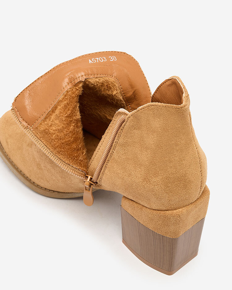 Жіночі черевики на шпильці Royalfashion Camel