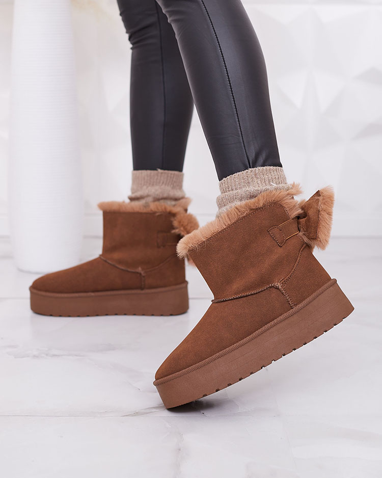Жіночі черевики Royalfashion a'la snow boots коричневого кольору Goroggo